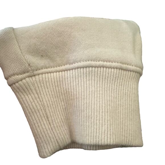 Vans long Sleeve Cream Color Hooded Cropped Sweatshirt with Large Pocket Women M - Picture 5 of 7